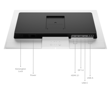 Lenovo Legion Pro 27UD-10 és Legion Pro 32UD-10: Portok. (Kép forrása: Lenovo)