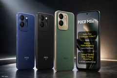 A Poco M8x 5G kobaltkék, fekete és bőrzöld színváltozatokban kapható.