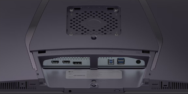 Az UltraGear OLED 32GX850A nem rendelkezik beépített USB Type-C porttal, helyette USB Type-B porttal. (Kép forrása: LG)