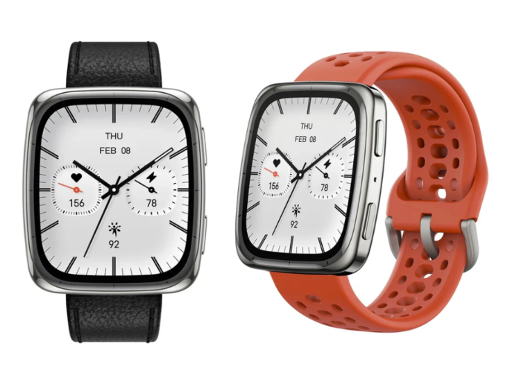 Az Amazfit Active 2 Square okosóra két szíjjal érkezik. (Kép forrása: Amazfit)