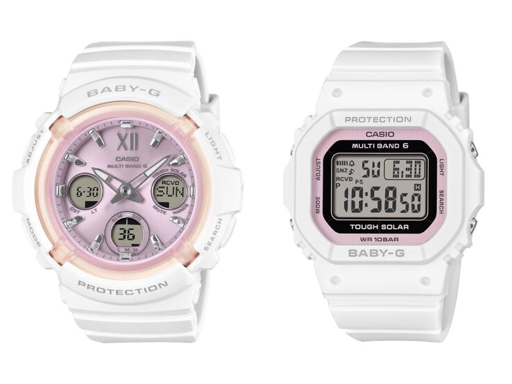 A Casio Baby-G BGA-2800SP-7A1 (balra) és BGD-5650SP-7C (jobbra) órák