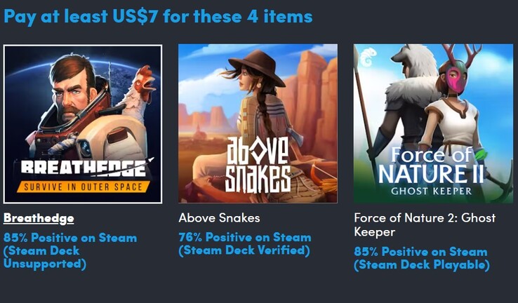 Dekoratív kép. Ha 7 dollárt fizetsz, 4 játékot kapsz (Kép forrása: Humble Bundle)