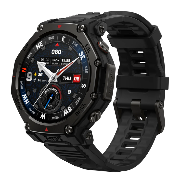 Az Amazfit T-Rex 3 Pro 44 mm-es taktikai fekete okosóra. (Kép forrása: Amazfit)