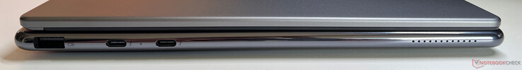 Balra: USB-A 3.2 Gen 2 (10 Gbit/s, tápellátás), 2x USB-C 4.0 Thunderbolt 4 (40 Gbit/s, DisplayPort Alt Mode 2.1, Power Delivery 3.0)