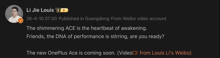 Új OnePlus Ace készüléket mutattak be.