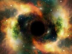 Egy fekete lyuk művészi illusztrációja. (Kép forrása: geralt - Pixabay)