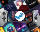 A GameHub v5.2 már letölthető. A képen: egy Android telefon, amelyen Steam fut. (Kép forrása: Steam és GameSir - szerkesztve)