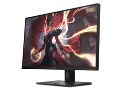 A HP Omen 25 (a képen) négyféleképpen állítható állvánnyal rendelkezik, magasság, dőlés, elfordulás és pivot funkciókkal. (Kép forrása: HP)