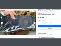 Az AI-re módosított Nvidia GeForce RTX 2080 Ti Turbo 22 GB GDDR6 eBay-aukciója