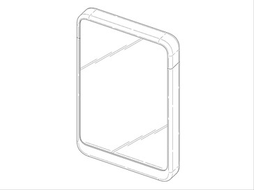 Az állítólagos Samsung rollable telefon előlapja a bejelentett szabadalom szerint. (Kép forrása: DomoAI és xleaks7)