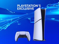 A PlayStation-exkluzivitást hirdető banner a PS5 konzol mellett