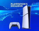 A PlayStation-exkluzivitást hirdető banner a PS5 konzol mellett