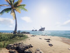 A Project Castaway című játékból származó kép, amely egy hajótörést ábrázol.