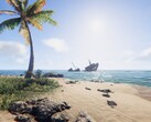 A Project Castaway című játékból származó kép, amely egy hajótörést ábrázol.