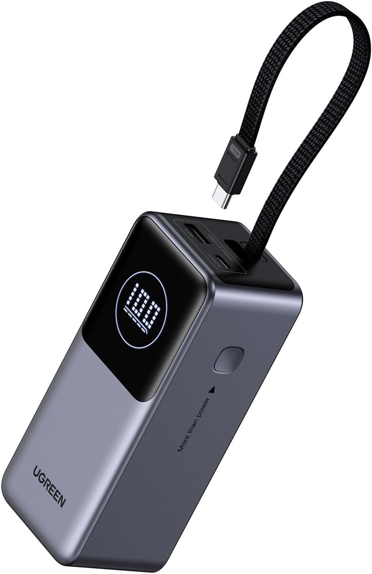 Az Ugreen Nexode Power bank 20000mAh 130W beépített USB-C kábellel. (Kép forrása: Ugreen)