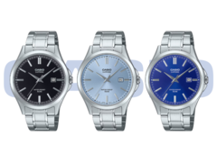 Balról jobbra (a képen): Casio MTS-115D-1AV, MTS-115D-2A2V és az MTS-115D-2A1V. Van még két modell, amelyek nem szerepelnek a képen. (Kép forrása: Casio - Szerkesztve)