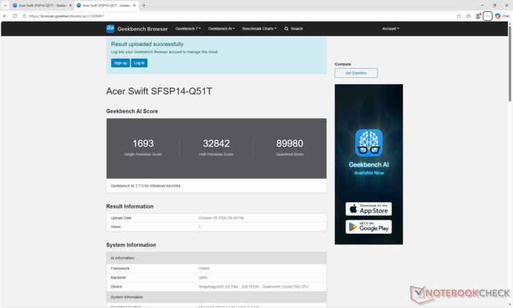 A QNN háttérrendszert használó GeekBench AI 1.7 nagyobb kvantált teljesítményt ér el, mint a jelenlegi AMD Zen 5 és Intel Panther Lake megoldások