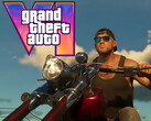 GTA 6 banner, amely Jason-t mutatja a motoron (Kép forrása: screenshot, Rockstar Games YouTube, szerkesztve)
