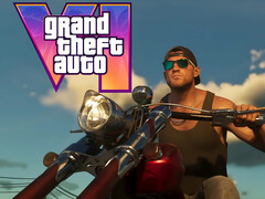 GTA 6 banner, amely Jason-t mutatja a motoron (Kép forrása: screenshot, Rockstar Games YouTube, szerkesztve)