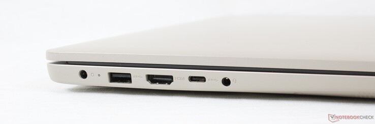 Left: AC adapter, USB-A 2.0, HDMI, USB-C 3.2 Gen. 1, 3.5 mm combo audio