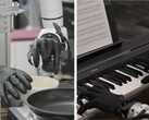 A Genesis AI olyan finommotoros feladatokat végző robotkezeket mutat, mint a tojás feltörése, paradicsom szeletelése, kábelek összekötése és zongorázás.