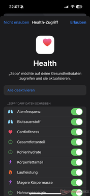 Apple Egészségügyi szinkronizálás