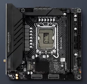 Mini-ITX alaplap alján x8+x8 PCIe 5.0 MCIO-csatlakozókkal
