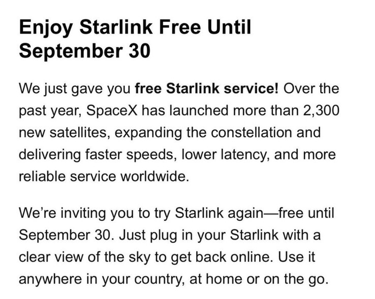 Az ingyenes Starlink előfizetési díj ajánlat.
