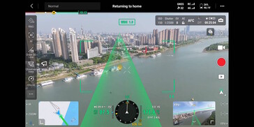 A tervezett repülési útvonal élőben is megjeleníthető. (Kép forrása: DJI)