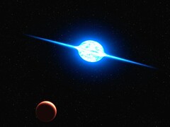 Egy művészi illusztráció, amely egy neutroncsillagot ábrázol.