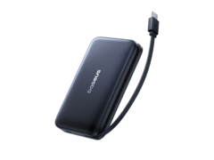 A Baseus PicoGo AM61 Magnetic power bank (a képen) visszahúzható USB-C kábellel. (Kép forrása: Baseus)