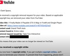 Dark Space a YouTube-on osztotta meg, hogy a GTA 6 térképmodról szóló videóját a Take-Two Interactive szerzői jogi igénye miatt levették. (Kép forrása: Dark Space via YouTube)