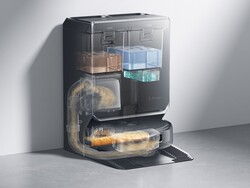 A Narwal Flow 2 robotporszívó a tisztítási ciklusok között automatikusan a dokkolóállomásra üríti a szennyvizet és a port. (Kép forrása: Narwal)