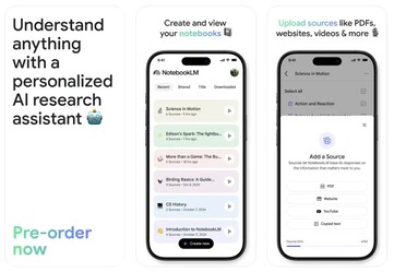 A NotebookLM alkalmazás iPhone, iPad és Android készülékekre lesz elérhető. (Kép forrása: Google)