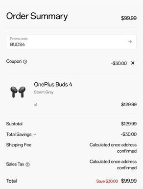 A Buds 4 ára a promóciós kóddal (Kép forrása: OnePlus)