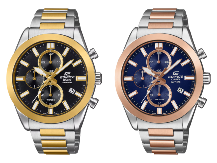 A Casio Edifice EFB-710SG-1AV (balra) és EFB-710SG-2AV (jobbra) órák. (Kép forrása: Casio, szerkesztés)