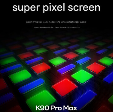 A Redmi K90 Pro Max kijelzője (Kép forrása: Xiaomi - gépi fordítás)