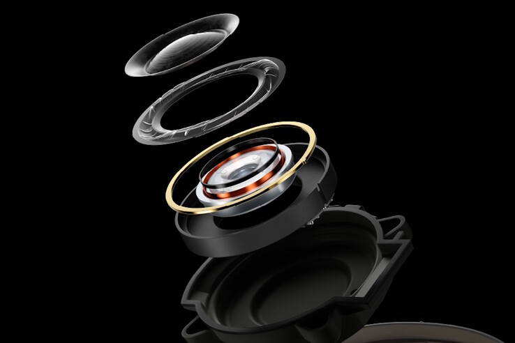 A karbonszálas hangszóróegységek (felül) és az őket körülvevő Symmetrical Surround Technology (SST) peremek felülmúlják a Technics A1000 fejhallgatóban található 40 mm-es hangszóróegységeket.