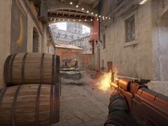 Egy AK-47-es lövés a Counter Strike 2-ben.