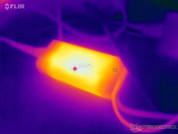 A hálózati adapter terhelés alatt 35 C fölé emelkedik