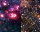 A Sagittarius B2 MIRI és NIRCam képeinek kollázsa (Kép forrása: több - lásd a forrásokat; szerkesztve)