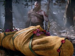 A God of War-ból származó Kratos és Laufey látható