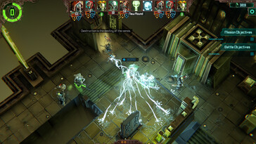 A képen: egy játékmenet-képernyőkép a Warhammer 40,000: Mechanicus játékból.