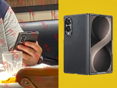 A képen: A Samsung Galaxy Z Fold 8 Ultra (balra) frissen kiszivárgott fotója, valamint az Alibaba által korábban kiszivárgott kép a tokjáról.