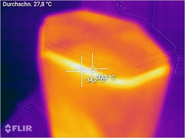 Felületi hőmérséklet a Netgear Nighthawk RS600 szellőzőnyílásainál