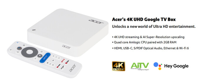 A 4K Google TV Box főbb jellemzői (Kép forrása: Acer)