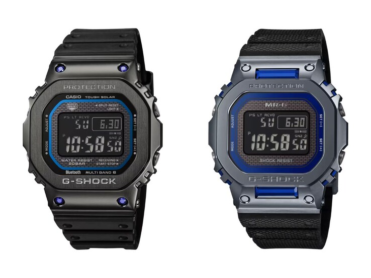 A Casio G-Shock GMWB5000SB-1A2 (balra) és MRGB5000SA-2 (jobbra)