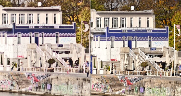 200 megapixeles képkivágás: Oppo a bal oldalon, Vivo a jobb oldalon.