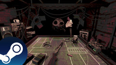 A Buckshot Roulette képernyőkép, amely a játék hátborzongató hangulatát mutatja be, miközben az osztó ellen játszol. (Kép forrása: Steam)