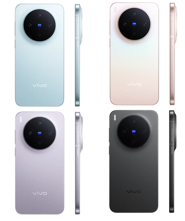 A Vivo X300 a négy pletykált globális megjelenési színben. (Kép forrása: Vivo)